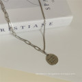 Simple Vintage Hip Hop Round Geometry Pendant Chain Necklace